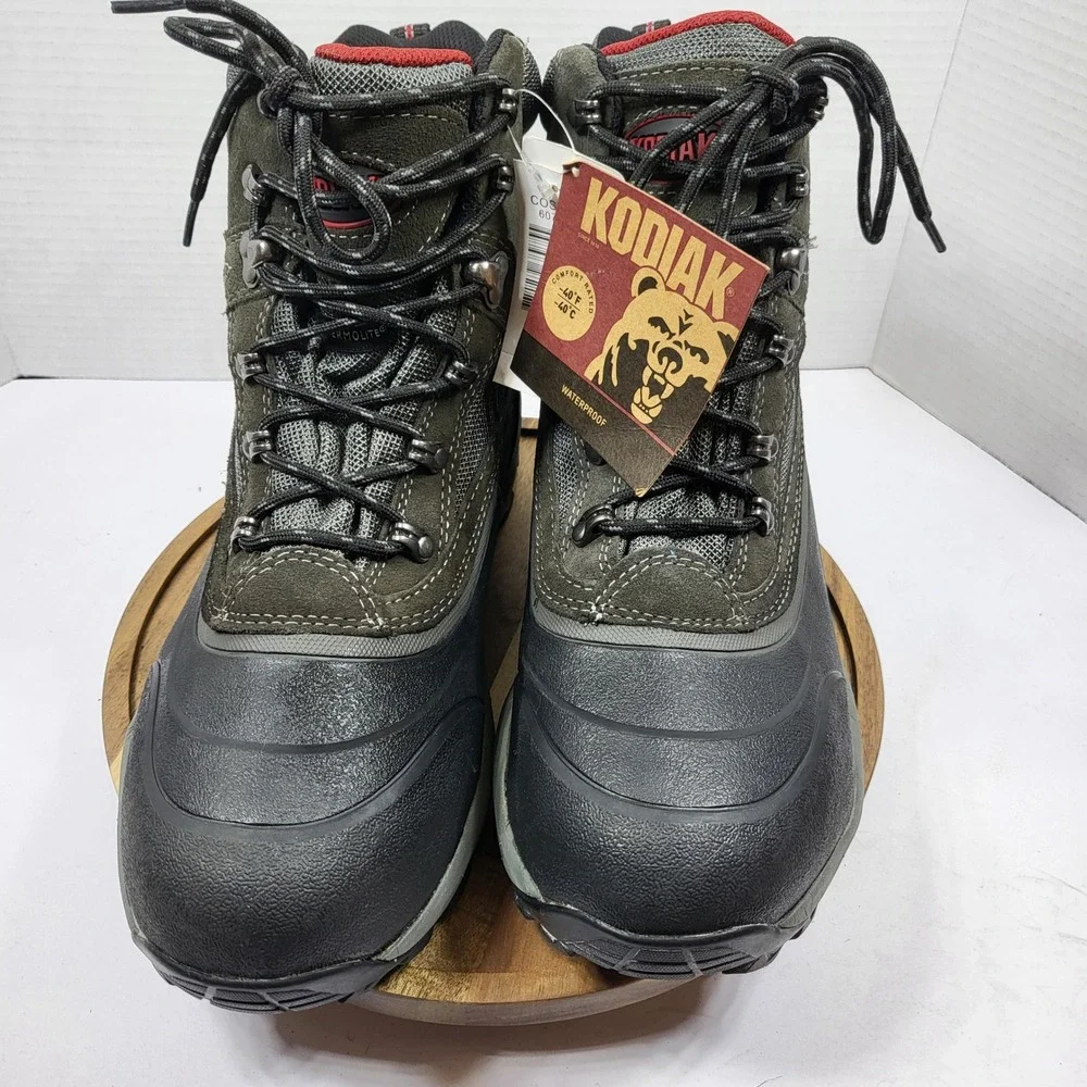 Kodiak Men Winter Boots Waterproof Insulated Leather -40F Rated Gray Size 13 NWT